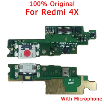 Sākotnējais Uzlādes Ports Xiaomi Redmi 4X Maksas Valdes Flex Kabelis USB Spraudni PCB Lentes Dock Savienotāju Nomaiņa Rezerves Daļas