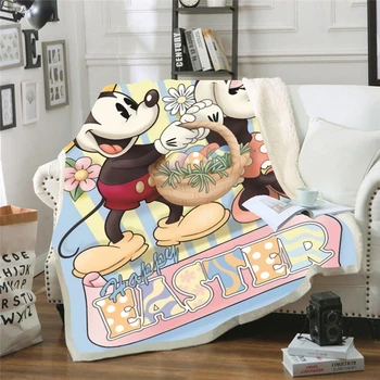 3D Drukas Mickey Minnie Lieldienu Flaneļa Segu Mīkstu Ceļojumu Silts, Guļamistabas Tekstila Sherpa Fleece Bieza Sega Plīša Gultas