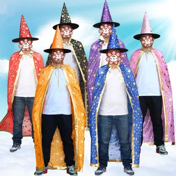 Pieaugušajiem Raganu Apmetnis Vīrieši Sievietes Zvaigžņu Apmetnis Cape Karnevāla Masku Puse Cosplay Tērpu Halloween Ziemassvētkiem