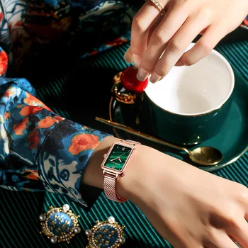 Ir 2021. CRRJU Jaunā Sieviešu Pulksteņi Japāna Kustību Top Zīmola Luksusa Dāmas Stilīgs Šarmu Green Dial rokas Pulkstenis Ūdensizturīgs Kvarca Pulkstenis