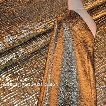 CF434 0,5 metriem Modes Augstas kvalitātes Zelta Diegus Žakarda Audums, Dizainera Auduma, Metāla Stila Kleita, Kurpes DIY Materiāls