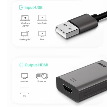 YEHUA LC06Y USB 2.0, HDMI o Video Adaptera Pārveidotājs Kabelis
