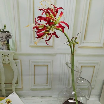 2 Kapļi, mākslīgās higanbana ziedu zars simulācijas orhideju ziedi mājās, kāzu dekorēšana