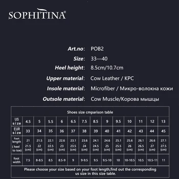 SOPHITINA Platforma 2.5 cm Sievietes Sūkņi Īstas Ādas Plānas Papēžiem Biroja Dāma Apavi Ērti Apaļu Purngalu Augstas Kvalitātes Sūkņi POB2
