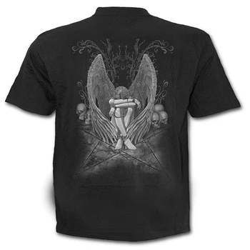 YFFUSHI Vīriešu/Sieviešu 3d T krekls ar Skaistas Angel girl Drukāt Hip Hop Tees Modes Black Shortsleeve T krekls Plus Izmērs S-5XL