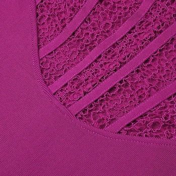 Sexy Violetu Mežģīņu Izšūšanas Dizaina Dobi Garas Piedurknes Apsēju, Kleita 2020 