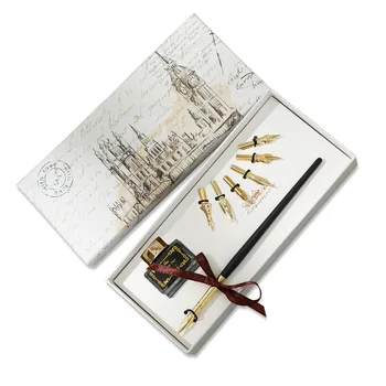 1GB Retro Ziedu Ķermeņa Tuvās Fountain Pen Britu Kaligrāfijas Karikatūra Stikla Tuvās Strūklakas Pildspalvas un Kancelejas preces