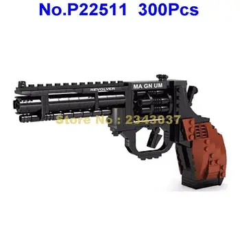 Ausini 22511 300pcs militāro revolveris pistole varas ieroci, ierocis rokām, 1:1 unificēto Rotaļlietas