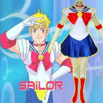 Gejiem Cosplay Kostīmu Anime Sailor Moon Tērpu Halloween Cosplay Kleitas Unisex, Pieaugušo, Vīriešu, Skolas Uniformas Gudrs Sexy Kleitas