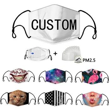 3D Pasūtījuma Sejas Maskas ar PM2.5 Filtra Anti Putekļu Sejas Aizsargu Masque Atkārtoti Elpojošs Audums Mascarillas Aizsardzības Muti Klp