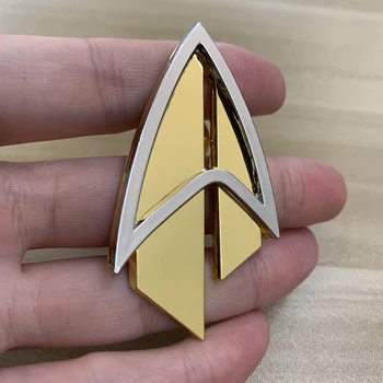 Admirālis JL Picard Pin Nākamās Paaudzes Komunikatoru Zelta Pin Piespraudes Žetons Star Piederumi Pārgājiens Metāla Emblēma