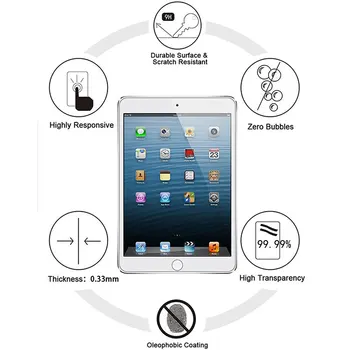2GAB Rūdīta Stikla Apple iPad Air 2 1 9.7 Pro 11 10.5 10.2 Ekrāna Aizsargs, 9H ar aizsargplēvi iPad Gaisa 10.5 Mini 3 4 5