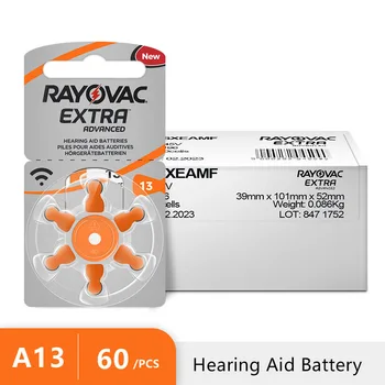 60 GAB RAYOVAC PAPILDU Cinka Gaisa Dzirdes aparātu Baterijas A13 13A 13 P13 PR48 Dzirdes aparātu Baterijas A13 Bezmaksas Piegāde Par dzirdes