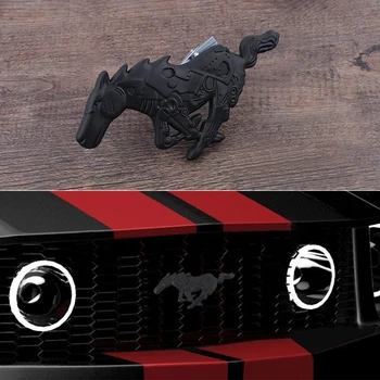 Cinka Sakausējums, Melnā un Sudraba Zirgu Logo Ford Mustang Uzmanību Mondeo Grils Bagāžnieka DIY Dizains Apdare Piederumi