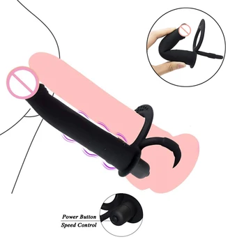 Iesācējs Divkāršas Iespiešanās Vibrators, Dildo G Spot Klitora Stimulators Anālais Plug Butt Plug Pieaugušo Seksa Spēles Rotaļlietas Sieviete Pāri