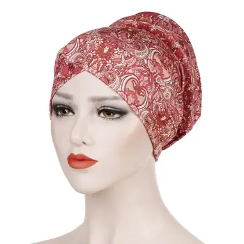 2019 musulmaņu drukāt turban klp islāma galvassegas etniskā wrap galvu sunīti hijab caps islāma iekšējo hijab caps turbante