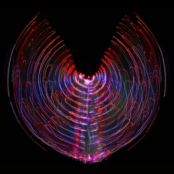 Radošā RGB Krāsu Maiņa Pieaugušo Sieviešu Vēdera Deju Kostīmu LED Isis Wings & Nūjas Skatuves Spēlēt Halloween Fotogrāfijas Aksesuāri