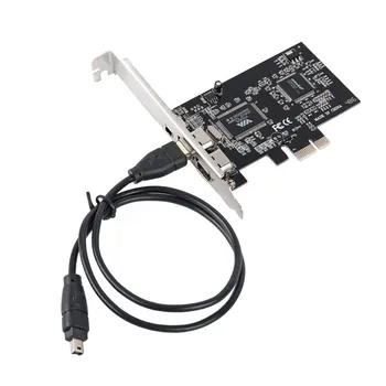 PCIe 3 Porti, Firewire 1394A Paplašināšanas Karti PCI Express IEEE 1394 Adapters Kontrolieris 2 x 6 Pin Un 1 x 4 Pin Desktop PC