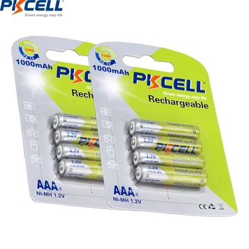 PKCELL AAA 1000mah 1.2 v NI-MH AAA Uzlādējamās Akumulatoru Baterijas ar aaa AAA AA akumulatoru lādētāja NIMH /NICD akumulatorus