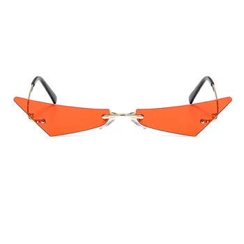 LongKeeper Modes Cat Eye bez apmales Brilles Trijstūra Sievietes Zīmolu, Dizaineru, Vintage Krāsu Objektīvs Sexy Puse Stila Brilles UV400