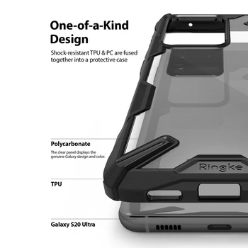 Ringke Kodolsintēzes X Galaxy S20 Ultra Gadījumā Trieciena Absorbciju Skaidrs Grūti PC Atpakaļ Mīksto TPU Rāmis Galaxy S20 Ultra 5G Vāciņu