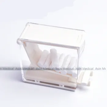 1 x pc Pro Zobārstniecības Produktu Uzglabāšanas Kaste Zobārsts Kokvilnas Roll Padeves Turētājs Nospiediet Tips