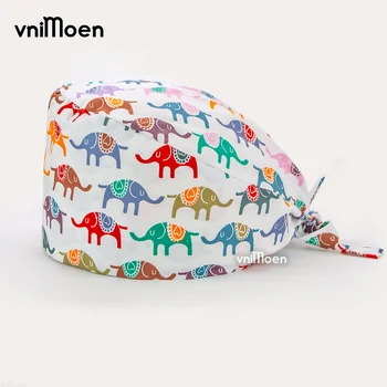 Dzīvnieku print cepures kokvilnas elpojošs drukāt regulējams darba cepures skaistumu cepures Krūmāji klp