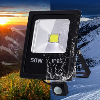 Kustības Sensors Led prožektors 10W 30W 50W Atstarotājs Āra LED Prožektors Prožektors Sienas Lampa IP65 Waterproof AC185-265V