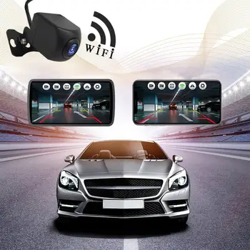 Wifi Automašīnu Atpakaļskata Kamera Nakts Redzamības Atpakaļgaitas Auto Novietošanas Monitors Ūdensizturīgs 120-150 Grādu HD Video