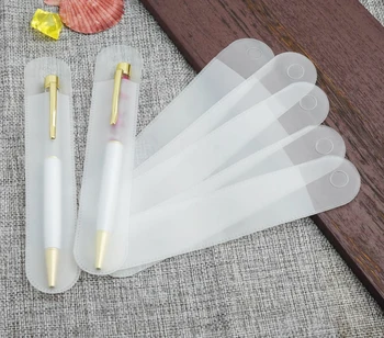 Plastmasas noapaļotiem matēts caurspīdīgs zīmuli soma tīrtoņa krāsu universālā pen soma gluda pildspalvu dāvanu pen soma var būt hung