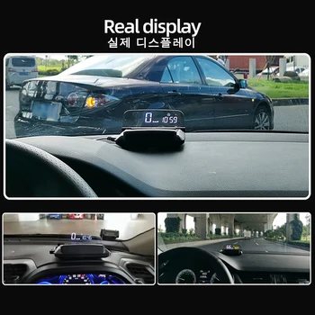 2020 Jaunu OBD2 Spogulis HUD Auto Head Up Displejs Digitālā Ātruma Projektors Signalizācijas Eļļas Temperatūras Turbo Spiediena Auto Platums