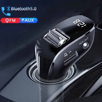 Jaunas Auto FM Raidītājs Bluetooth 5.0 AUX Brīvroku Automašīnas Bezvadu Komplekta Dual USB Auto Lādētājs Auto Radio FM Modulators MP3 Atskaņotājs