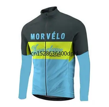 Ir 2021. Morvelo retro Vīriešu Velosipēdu Jersey Long Sleeve Jersey Roap Ciclismo Velo Apģērbs velosipēdu Velosipēdu Jersey Cikla Apģērbi