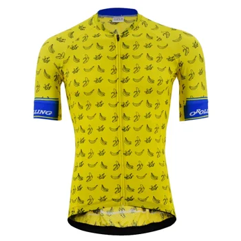 JAUNS Dzeltens krekls ar velosipēdu džersija ar īsām piedurknēm banānu modeli sacīkšu road bike wear riteņbraukšana apģērbu Ciclismo Elpojošs Ātri Sauss