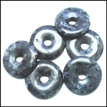 5gab dabas amethystt akmens kuloni, apaļas formas ķīna laboradorite zaļā aventurine ķiršu kvarca 30mm donut formas kaklarota