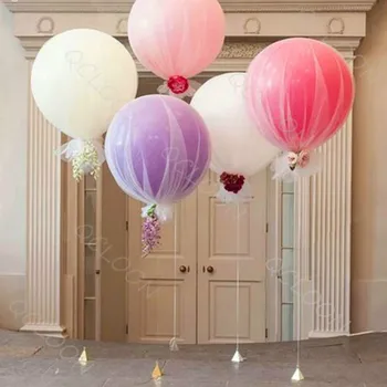 Kāzu Balonu Dzijas, Tilla, Lai 36inch Balonu Apdare, Dzimšanas dienas svinības Milzīgais Kristāla Organza Auduma Baby Dušas Kāzu Dekori