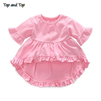 Top un Top Modes Gudrs Toddler Meitenes Apģērbu Komplekts Īsām Piedurknēm T-krekls+Bikses+Galvas Baby Girl Vasaras Apģērbs