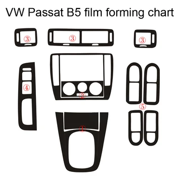 Par Volkswagen VW Passat B5 pašlīmējošās Auto Uzlīmes Oglekļa Šķiedras Vinila Auto uzlīmes un Uzlīmes Car Styling Piederumi