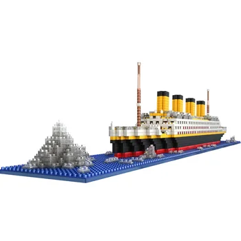 Titānika Kuģa Modeli, Celtniecības Bloki, Ķieģeļi Rotaļlietas Ar 1860Pcs Mini Titan 3D Komplekts Diy Laivu Izglītības Bērnu Kolekcija Zēniem
