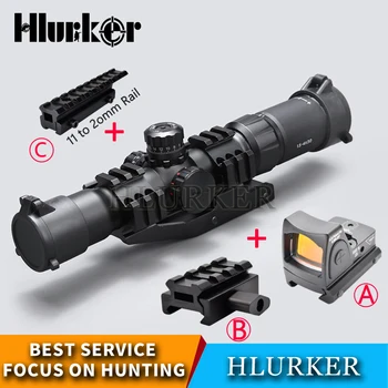Hlurker Taktiskās 1.5-4x30 Medību Optisko Redzes Šautene Jomu Redzes RMR Regulējams Red Dot darbības Joma Smērēšanās Jomu Šautene