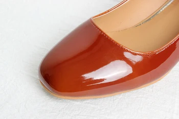 Pavasara Sievietes Mary Janes Kurpes, Lakādas augstpapēžu kurpes Sūkņi Potītes Siksniņu, Kleita, Kurpes ar Kvadrātveida Purngalu Sūknis zapatos mujer Rudens 6131