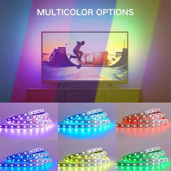 LED Strip Gaismas USB 5050SMD DC5V Elastīgs LED Lukturis Lentes Lentes RGB 1M 2M 3M 4M 5M TV Darbvirsmas Ekrāna BackLight Diožu Lentes