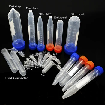 Visi Izmēri Laboratorijas Plastmasas Centrifūgas Mēģenē Flakons Microcentrifuge mikro caurules Skrūves un Snap Caps Lab Konteineri