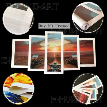 Sienas Mākslas Audekls Ainava Sunset Beach Krāsošana Plakāti Mūsdienu Mākslas Darbs, Dekoratīvās Regulējums Moduļu Kanvas Glezna Viesistabā