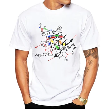 2018 Jaunu Modes Matemātika Darbu Dizaina Vīriešu T-krekls ar Īsām Piedurknēm Hipster Topi Matemātikas cube Iespiests t krekli Forši tee