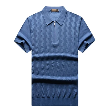 MILJARDIERIS TACE&HAIZIVS T krekls vīriešiem 2018 jaunu stilu komercijas komfortu ģeometrijas modelis rāvējslēdzējs apkakle vīriešu apģērbu bezmaksas piegāde