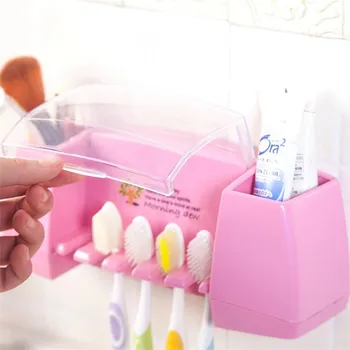 Daudzfunkcionāls Vannas istaba Uzglabāšanas Plaukti, zobu suka turētāju uzglabāšanas kaste Vannas istabas Produktu piederumiem Komplekti zobu suku turētājs
