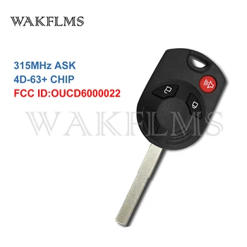 3 Pogas Tālvadības Atslēgu 315MHz Ford ar 4D63 80bit mikroshēmu lāzers asmens OUCD6000022