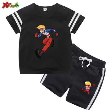 Henrijs Briesmas T Krekls apģērba komplekts zēniem tshirt 2020. gadam Bērns ir Bīstama T-Krekls activewear uzstādīt vasaras Kreklu ar Īsām Piedurknēm Druka T kreklu