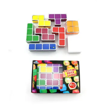 [DBF]DIY Tetris Puzzle Jaunums LED Nakts Gaisma Paaugstināma LED Galda Galda Lampa Constructible Bloķēt Bērniem Rotaļlietas Ziemassvētku Dāvanu Gaismas